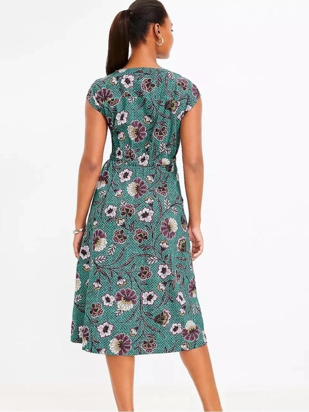 LOFT Floral Utility Midi Shirtdress - Picture 3 of 6